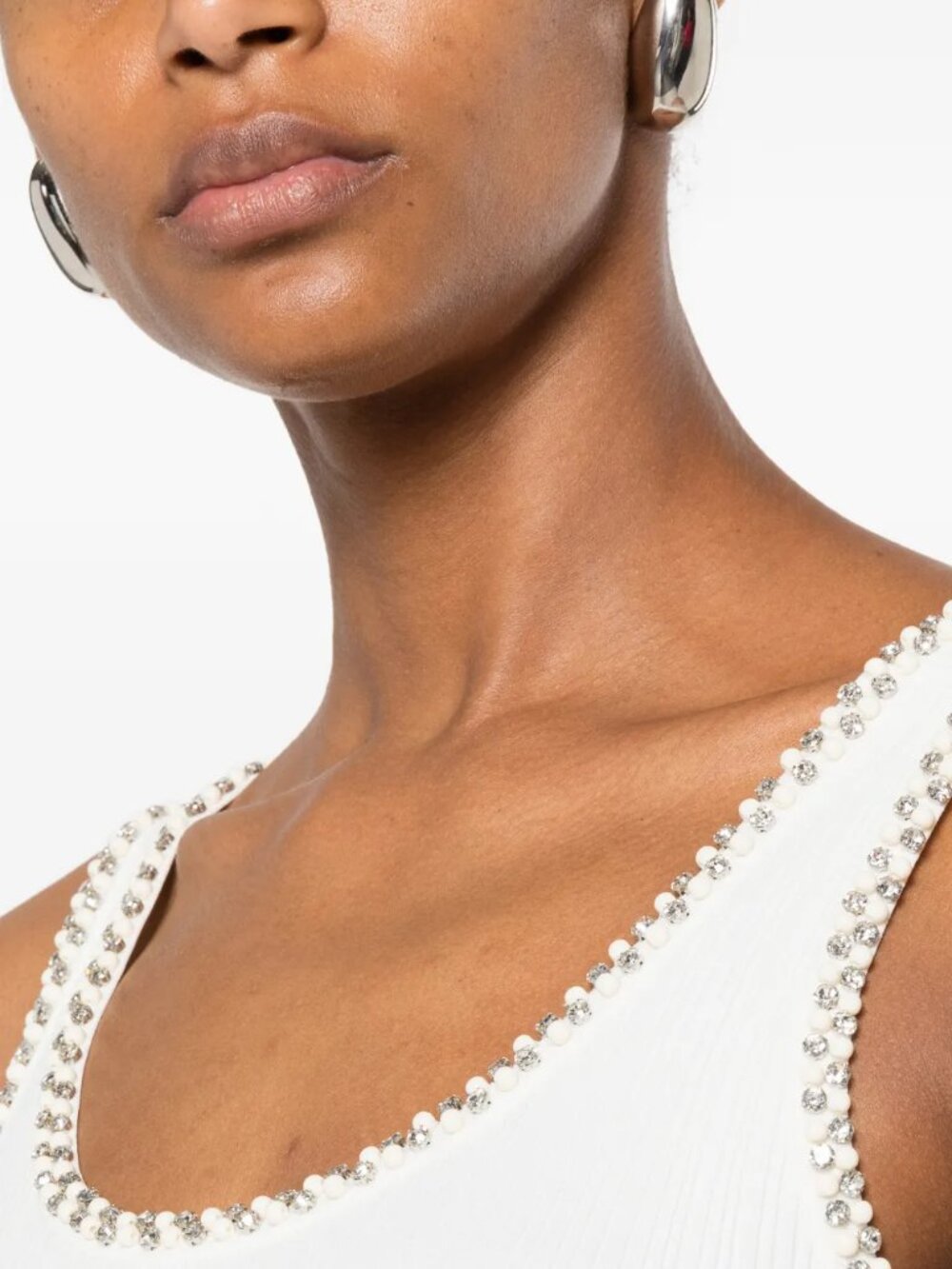 Sandro Paris Flared Rhinestone-Embellished Knitted Maxi Dress - Picture 4 of 5